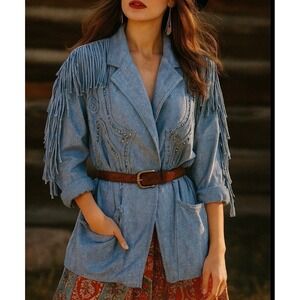 Vintage Open Jacket Western Fringe